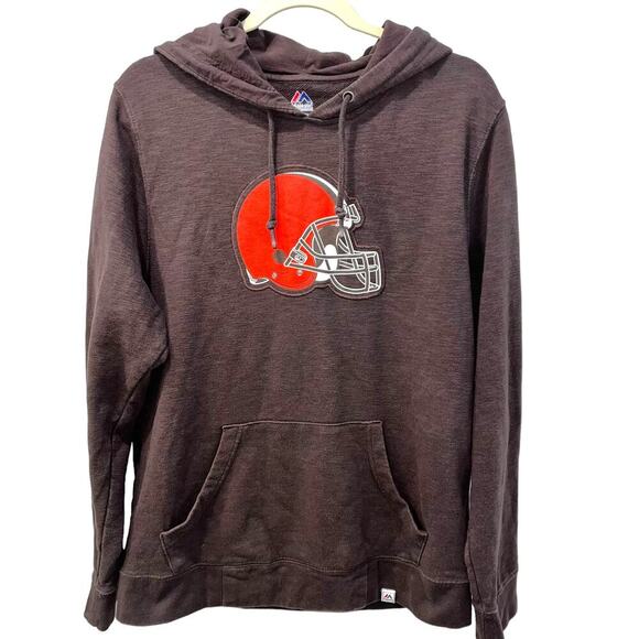 Majestic Cleveland Browns Sweatshirt Hoodie Women’s Size Medium - Picture 5 of 5